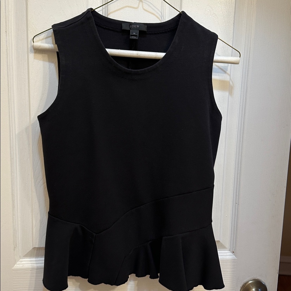 J. Crew Black Sleeveless peplums Top size XS